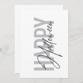 Modern, simple, cool typography of Happy Halloween (Front/Back)