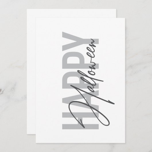 Modern, simple, cool typography of Happy Halloween (Front/Back)