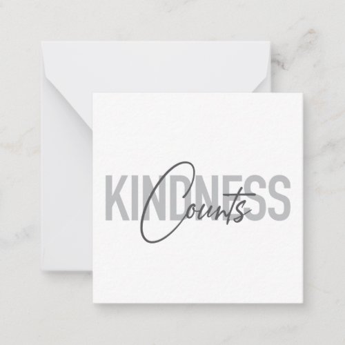 Modern simple cool typography of Kindness Counts Note Card