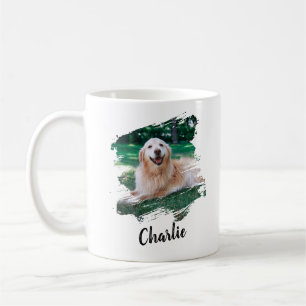 Modern Simple Cool Typography Pet Name and Photo Coffee Mug
