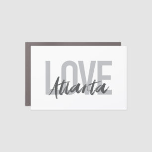Modern, simple, cool, urban design Love Atlanta Car Magnet