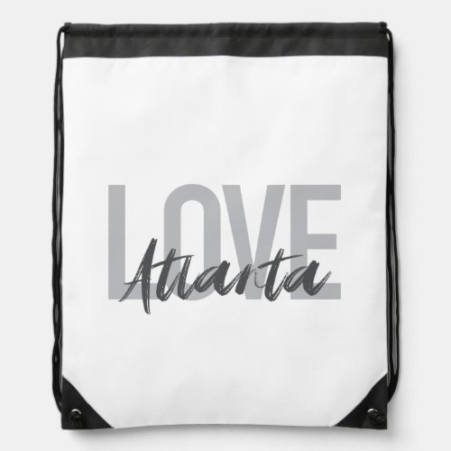 Modern simple cool urban design Love Atlanta Drawstring Bag