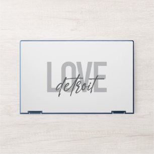 Modern, simple, cool, urban design Love Detroit HP Laptop Skin
