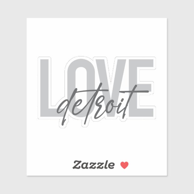 Modern, simple, cool, urban design Love Detroit Sticker (Sheet)