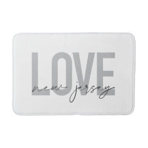 Modern, simple, cool, urban design Love New Jersey Bath Mat