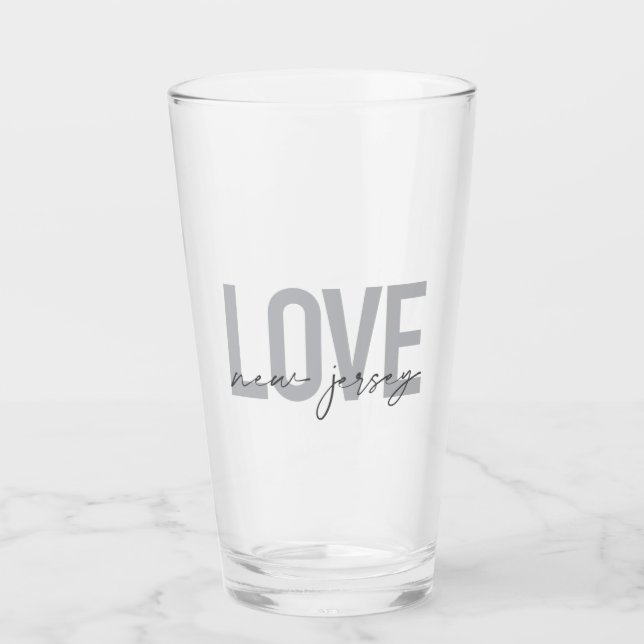Modern, simple, cool, urban design Love New Jersey Glass (Front)