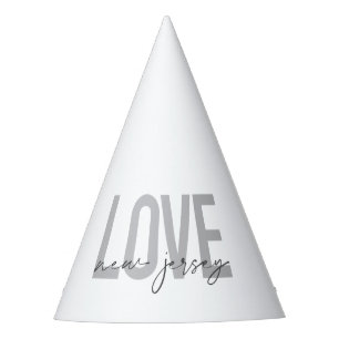 Modern, simple, cool, urban design Love New Jersey Party Hat