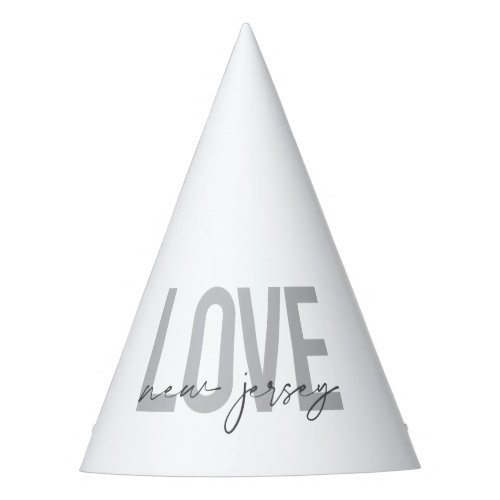 Modern simple cool urban design Love New Jersey Party Hat