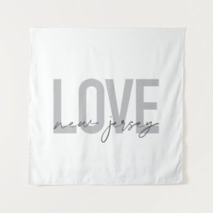 Modern, simple, cool, urban design Love New Jersey Tapestry