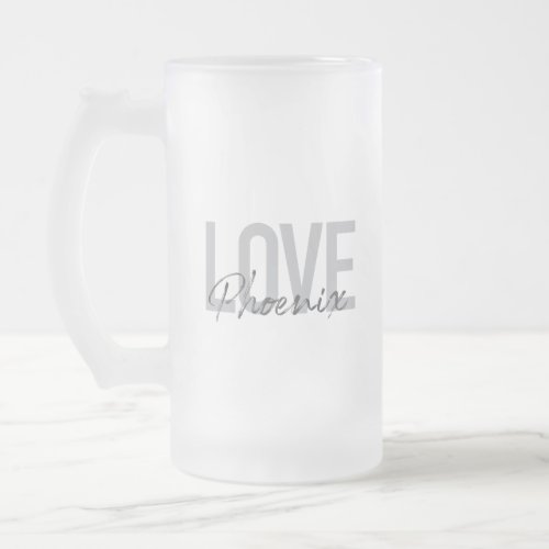 Modern simple cool urban design Love Phoenix Frosted Glass Beer Mug