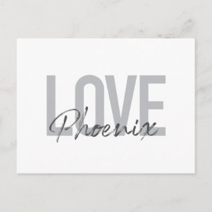 Modern, simple, cool, urban design Love Phoenix Postcard