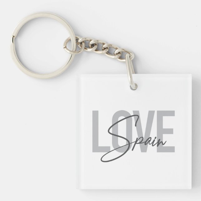 Modern, simple, cool, urban design Love Spain Keychain (Front)
