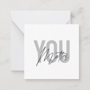 Modern, simple, cool urban typography You Matter Note Card