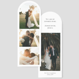 Modern Simple Couple Anniversary 4 Photo Collage Bookmarks