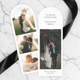 Modern Simple Couple Anniversary 4 Photo Collage Bookmarks