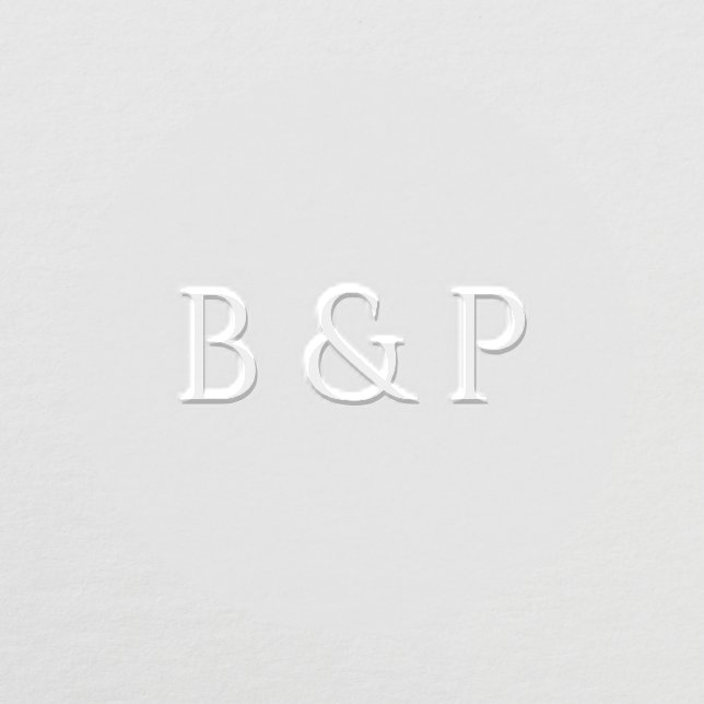 Modern Simple Couple's Monogram Initials Wedding Embosser (Design)