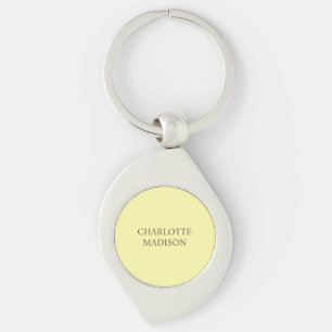 Modern Simple Cream Trendy Minimalist Plain Name Keychain