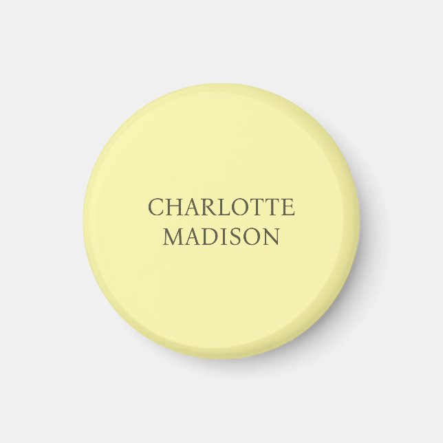 Modern Simple Cream Trendy Minimalist Plain Name Magnet (Front)