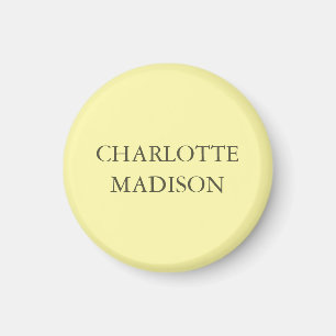 Modern Simple Cream Trendy Minimalist Plain Name Magnet