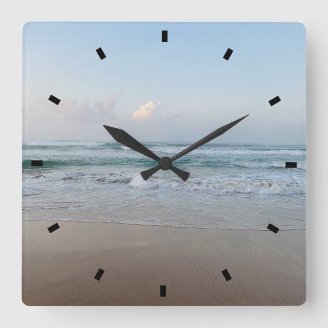 Modern simple Create Your Own Square Wall Clock (Front)