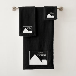 Modern Simple Create Your Own Wedding Picture Bath Towel Set