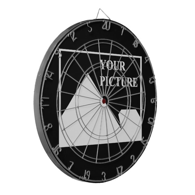 Modern Simple Create Your Own Wedding Picture Dart Board (Front Left)