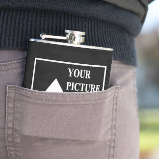 Modern Simple Create Your Own Wedding Picture Flask