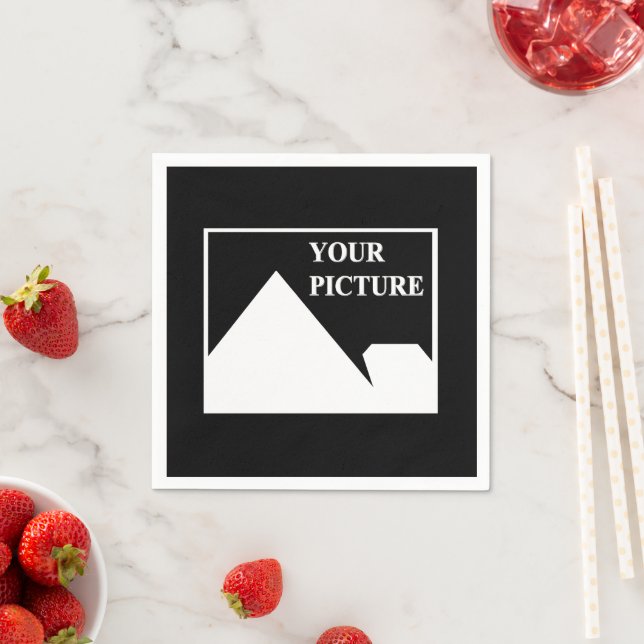 Modern Simple Create Your Own Wedding Picture Napkins (Insitu)