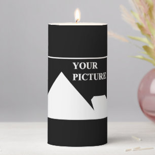 Modern Simple Create Your Own Wedding Picture Pillar Candle
