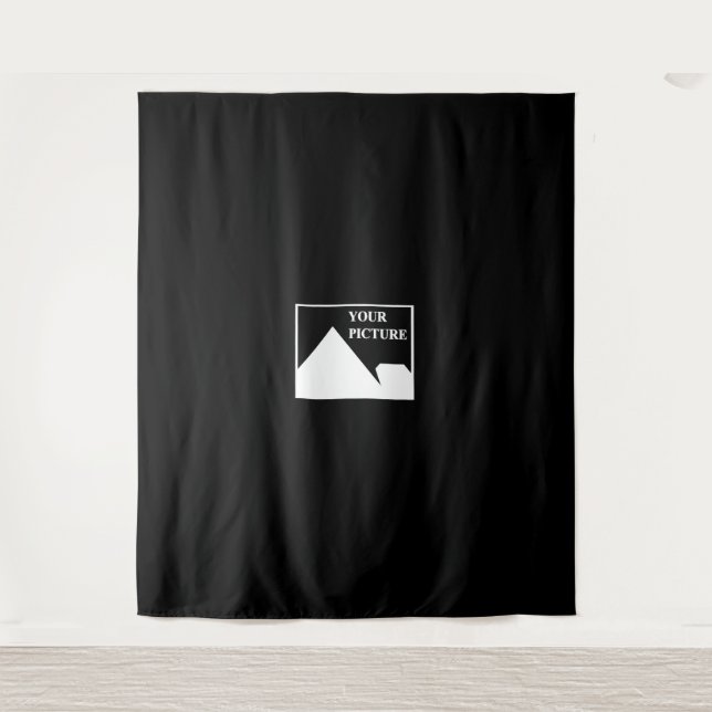 Modern Simple Create Your Own Wedding Picture Tapestry (Front)