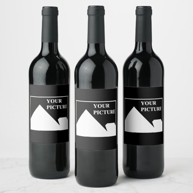 Modern Simple Create Your Own Wedding Picture Wine Label (Bottles)