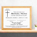 Modern Simple Cross Baby Dedication Certificate Letterhead<br><div class="desc">Modern minimalist black-and-white baby dedication certificates featuring a simple black cross with your son/daughter's name—accompanied by your ceremony details.</div>