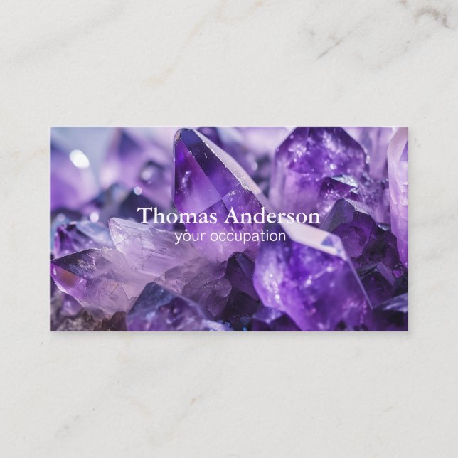 Modern Simple Crystal Gem Trendy Business Card (Front)