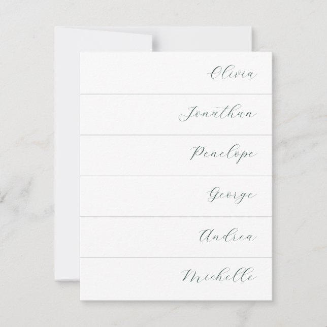 Modern Simple Cursive Wedding Name place card (Front)
