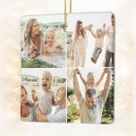 Modern Simple Custom 5 Photo Collage Ceramic Ornament<br><div class="desc">Add a personal touch to your space with our Modern Simple Custom 5 Photo Collage Magnet! This stylish magnet lets you showcase six of your favorite photos, creating a unique and meaningful design. Perfect for your refrigerator, locker, or any magnetic surface, it combines functionality with a personal flair. Easy to...</div>