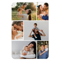 Modern Simple Custom 6 Photo Collage Magnet