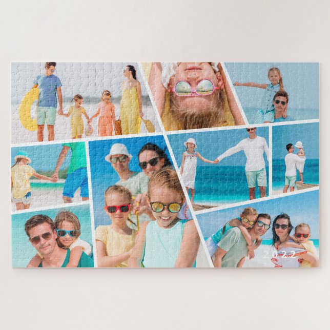  Modern Simple Custom 9 Images Collage Photos Jigsaw Puzzle (Horizontal)
