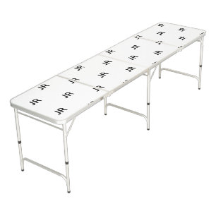 Modern Simple Custom Black Monogram Top Beer Pong Table