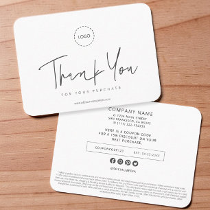 Modern Simple Custom Business Logo Coupon Promo Calling Card