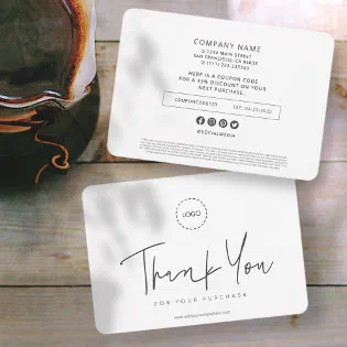 Modern Simple Custom Business Logo Coupon Promo Calling Card