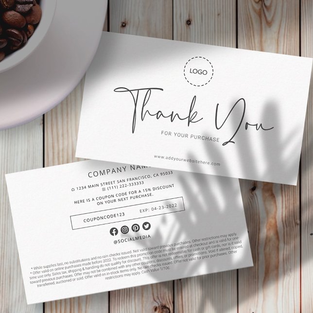Modern Simple Custom Business Logo Coupon Promo Calling Card (Creator Uploaded)