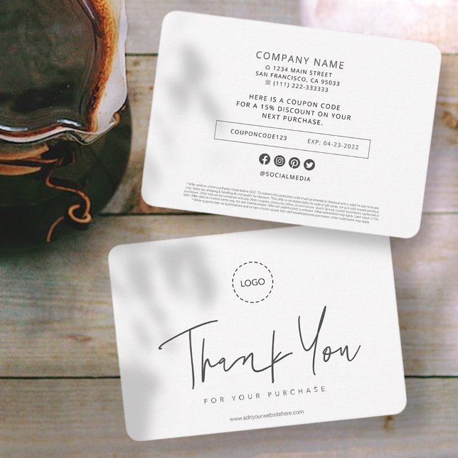 Modern Simple Custom Business Logo Coupon Promo Calling Card (Creator Uploaded)