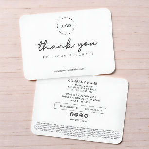 Modern Simple Custom Business Logo Coupon Promo Note Card