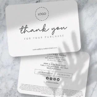 Modern Simple Custom Business Logo Coupon Promo Note Card Modern Simple Custom Business Logo Coupon Promo Note Card