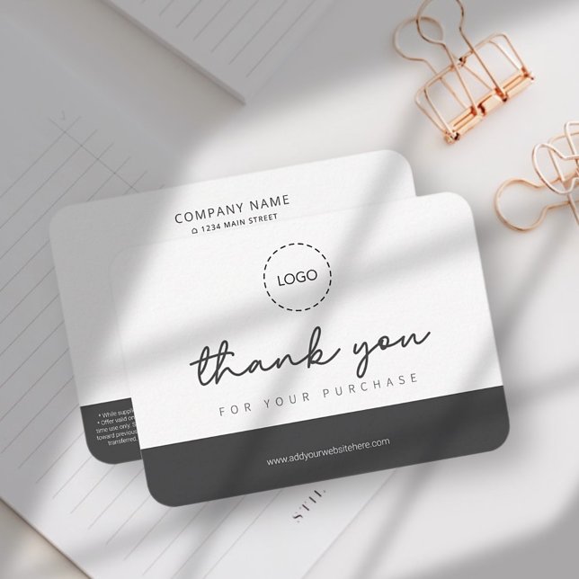 Modern Simple Custom Business Logo Coupon Promo Note Card (Creator Uploaded)