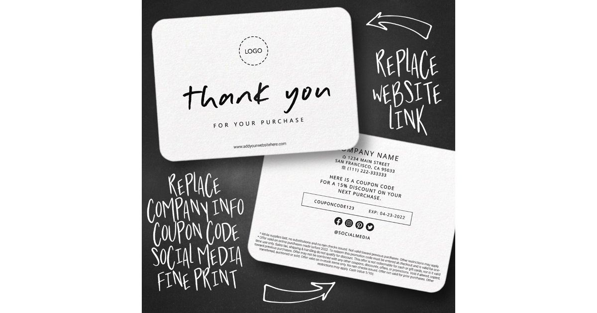 Modern Simple Custom Business Logo Promo Coupon Calling Card | Zazzle
