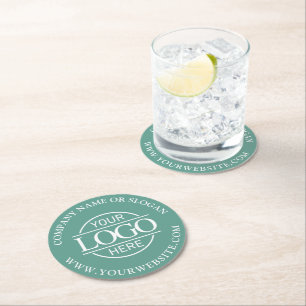 Modern Simple Custom Company Business Logo Branded Round Paper Coaster
