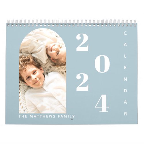 Modern Simple Custom Family Photo 2023 Planner Calendar