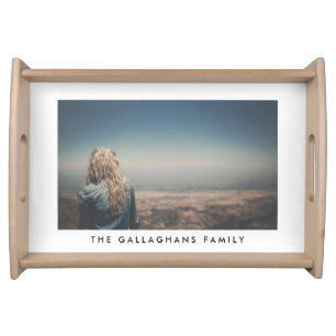 Modern Simple Custom Family Photo Serving Tray