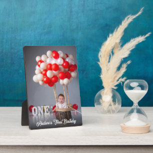 Modern Simple Custom First Birthday Baby Photo  Plaque